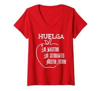 Mujer Huelga - Apoyo a los Sindicatos de Maestros Huelgas Camiseta Cuello V