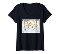 Mujer Hui - Grupo étnico Chino del Este asiático Islam China Musulmana Camiseta Cuello V