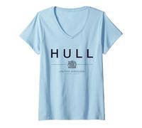 Mujer Hull Town Reino Unido Home Kingston East Yorkshire Camiseta Cuello V