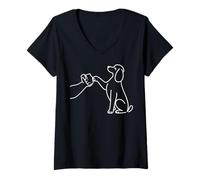 Mujer Human and Dog Paw Fist Bump Dog Lover Poodle Camiseta Cuello V
