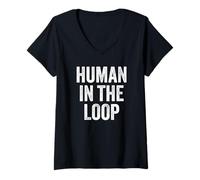 Mujer Human in The Loop Ethical AI Camiseta Cuello V