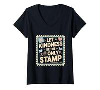 Mujer Humanidad Igualdad Let Kindness Be The Only Stamp Camiseta Cuello V