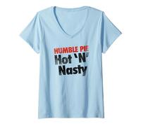 Mujer Humble Pie Hot N Nasty Logo Rojo y Negro Camiseta Cuello V