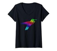 Mujer Hummingbird Bird Watcher Flower Wildlife Nature Nectar Camiseta Cuello V