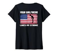 Mujer Humor Adulto Golfista A tu novia le gusta mi accidente cerebrovascular divertido Camiseta Cuello V