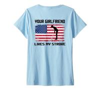 Mujer Humor Adulto Golfista A tu novia le gusta mi accidente cerebrovascular divertido Camiseta Cuello V