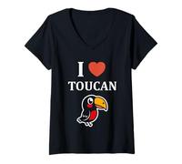 Mujer Humor animals toucan toco simple bird i love toucan Camiseta Cuello V
