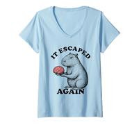 Mujer Humor Capibara Sarcástico Cerebro Neurociencia Cita Camiseta Cuello V