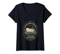 Mujer Humor de Lectura para Amantes de los Libros para fanáticos de la ficción y soñadores Camiseta Cuello V