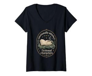 Mujer Humor de Lectura para Amantes de los Libros para fanáticos de la ficción y soñadores Camiseta Cuello V