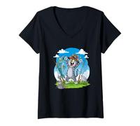 Mujer Humor de pesca de la victoria de Cat Big Catch Camiseta Cuello V