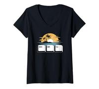 Mujer Humor de Vacaciones tecnológicas - Ctrl Alt Esc Beach Escape Camiseta Cuello V
