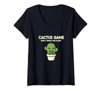 Mujer Humor del Juego Don't Touch The Plant Too Late Camiseta Cuello V