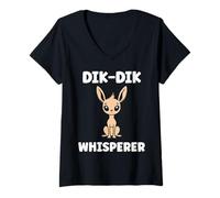 Mujer Humor Dik-Diks Animals Funny Simple Whisperer Dik-Dik Camiseta Cuello V