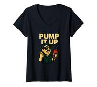 Mujer Humor Divertido de la gasolinera Pump It Up Camiseta Cuello V