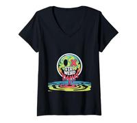 Mujer Humor Divertido Gente extraña Divertido Gráfico Divertido Stay Weird Camiseta Cuello V
