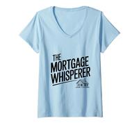 Mujer Humor Experto en Bienes raíces El susurrador de hipotecas Camiseta Cuello V
