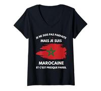 Mujer humor Maroc je ne suis pas parfaite mais je suis Marocaine Camiseta Cuello V