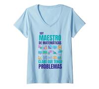 Mujer Humor Matemáticas Maestro Problemas Divertidos Camiseta Cuello V