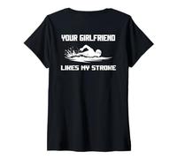 Mujer Humor para adultos A tu novia le gusta mi accidente cerebrovascular nadadores divertido Camiseta Cuello V