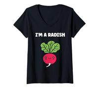Mujer Humor radishes minimalist vegetable simple i'm a radish Camiseta Cuello V
