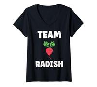 Mujer Humor radishes minimalist vegetable simple team radish Camiseta Cuello V