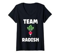 Mujer Humor radishes minimalist vegetable simple team radish Camiseta Cuello V