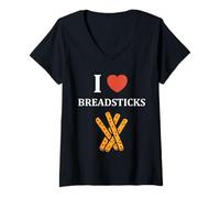 Mujer Humor Small Bread Breadstick Simple i Love Breadsticks Camiseta Cuello V