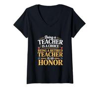 Mujer Humor TXT Profesores Divertidos Ser Un Maestro Jubilado Es Un Honor Camiseta Cuello V