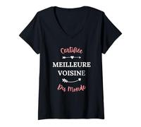 Mujer Humour Voisin voisine meilleure voisine Camiseta Cuello V
