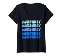 Mujer Humphrey Retro Name Stack Design Camiseta Cuello V