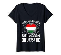 Mujer Hungría Húngaro Hungría Budapest Regalo Camiseta Cuello V
