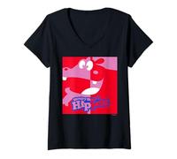 Mujer Hungry Hippos Big Red and Pink Camiseta Cuello V