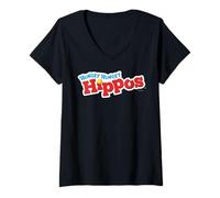 Mujer Hungry Hippos Logo Camiseta Cuello V