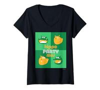 Mujer Hungry Hippos Party Camiseta Cuello V