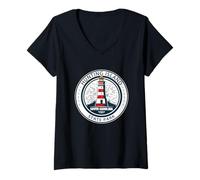 Mujer Hunting Island State Park South Carolina Insignia Vintage Camiseta Cuello V