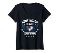 Mujer Huntington Beach California Eagle Condado de Orange Estados Unidos 714 949 Camiseta Cuello V