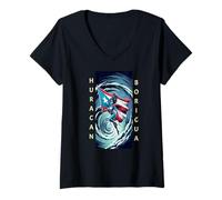 Mujer Huracán Boricua Maripily Camiseta Cuello V
