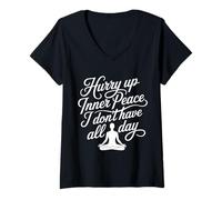 Mujer Hurry Up Inner Peace I Don't Have All Day Yoga Mood |- Camiseta Cuello V
