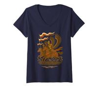 Mujer Húsares alados polacos cargan Arte de Batalla Medieval Camiseta Cuello V