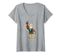 Mujer Husson University Eagles Baldwin Eagle Mascot Camiseta Cuello V