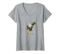Mujer Husson University Eagles Baldwin Eagle Mascot Camiseta Cuello V
