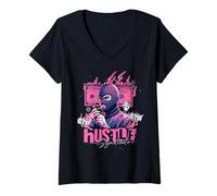 Mujer Hustle Streetwear Syndicate Money - Máscara de esquí Camiseta Cuello V