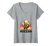 Mujer Huzzah Guerrero Orco Divertido Camiseta Cuello V