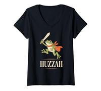 Mujer Huzzah Rana Caballero Fantasía Medieval REN Faire Love Frog Camiseta Cuello V