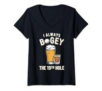 Mujer I Always Bogey The 19th Hole Extra Shot Funny Golf Camiseta Cuello V