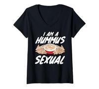 Mujer I Am A Hummus Sexual Vegan Food Spread Juego de Palabras Camiseta Cuello V