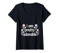 Mujer I Am Pretty Adorable Linda Personalidad Segura - Camiseta Cuello V