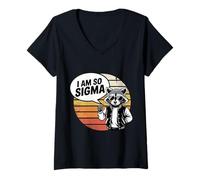 Mujer I Am So Sigma Mentalidad Meme Tendencia Viral Camiseta Cuello V