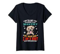 Mujer I Am Telling You I'm Not A English Mastiff Dog Mom Puppy Camiseta Cuello V